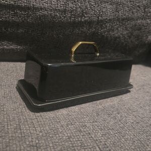 Sweese Black Butter Dish with Gold Handle